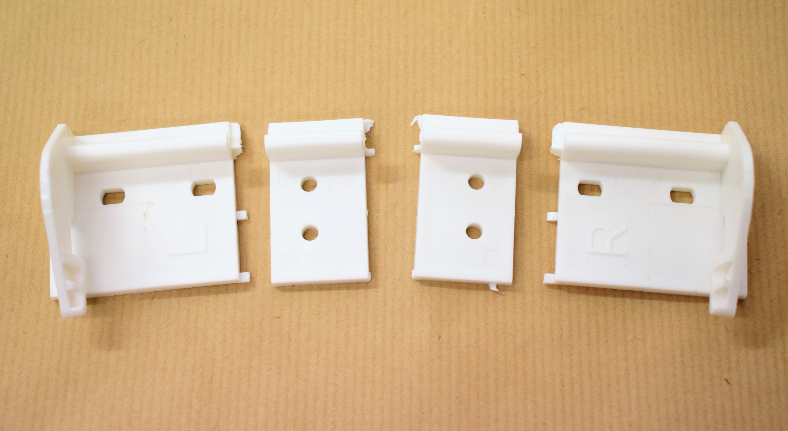 Left and Right White Brackets for 2018 Insect Curtain Panel (White Rail)